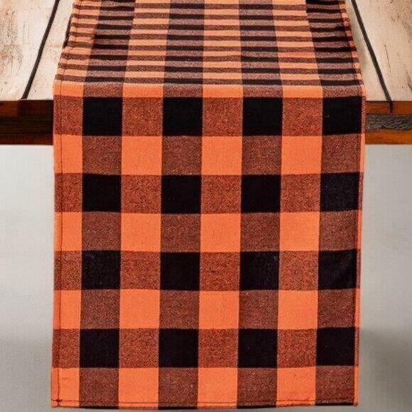 Fall Table Runner Plaid Decorative Halloween Decor Thanksgiving Decoration 120" - Picture 2 of 5
